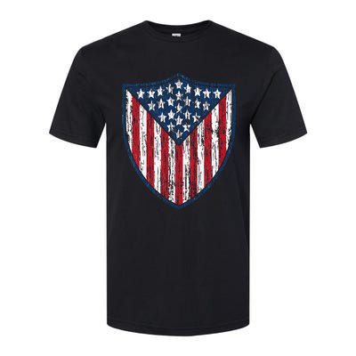 American Flag 4th Of July USA Veteran Military Army Soldier Softstyle® CVC T-Shirt