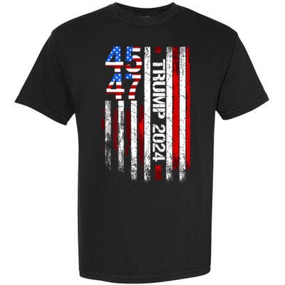 American Flag 45 47 Funny Trump 2024 Gift Garment-Dyed Heavyweight T-Shirt