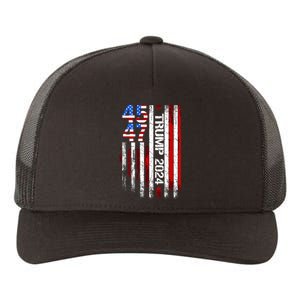 American Flag 45 47 Funny Trump 2024 Gift Yupoong Adult 5-Panel Trucker Hat