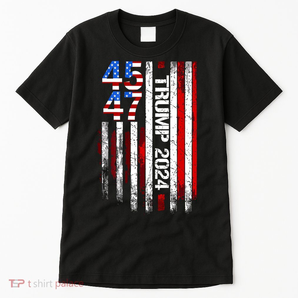 American Flag 45 47 Funny Trump 2024 Gift Tall T-Shirt