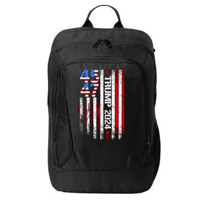 American Flag 45 47 Funny Trump 2024 Gift City Backpack