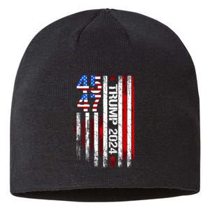 American Flag 45 47 Funny Trump 2024 Gift Sustainable Beanie