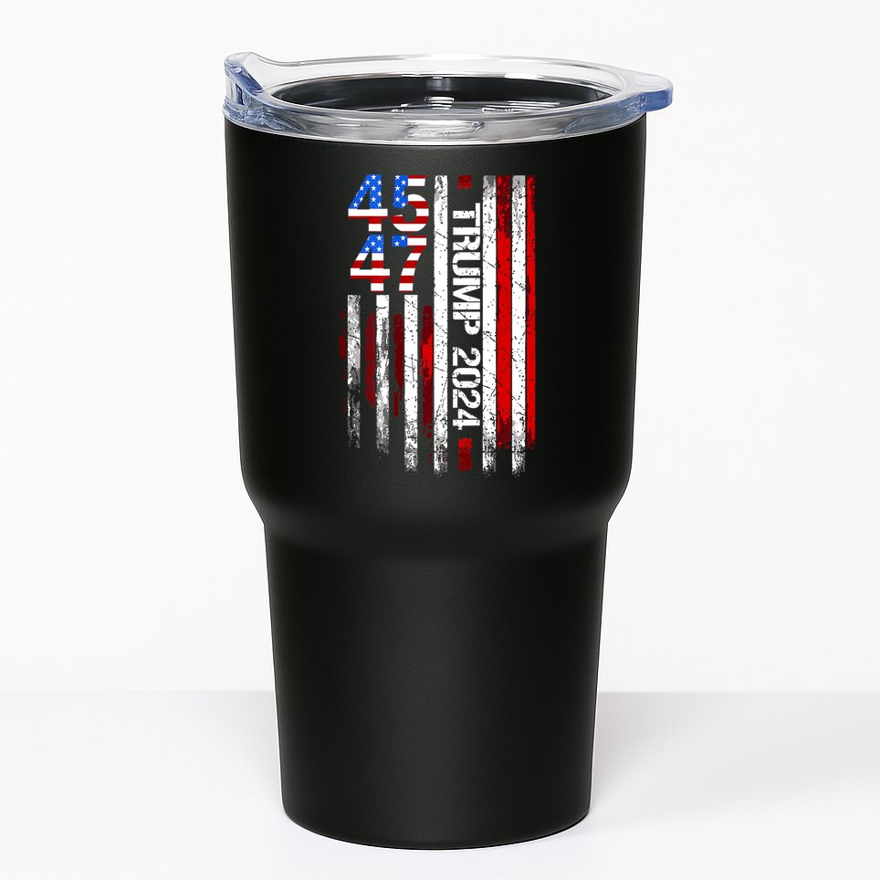 American Flag 45 47 Funny Trump 2024 Gift Tumbler