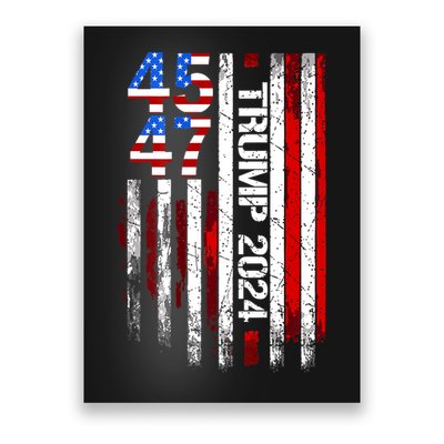 American Flag 45 47 Funny Trump 2024 Gift Poster
