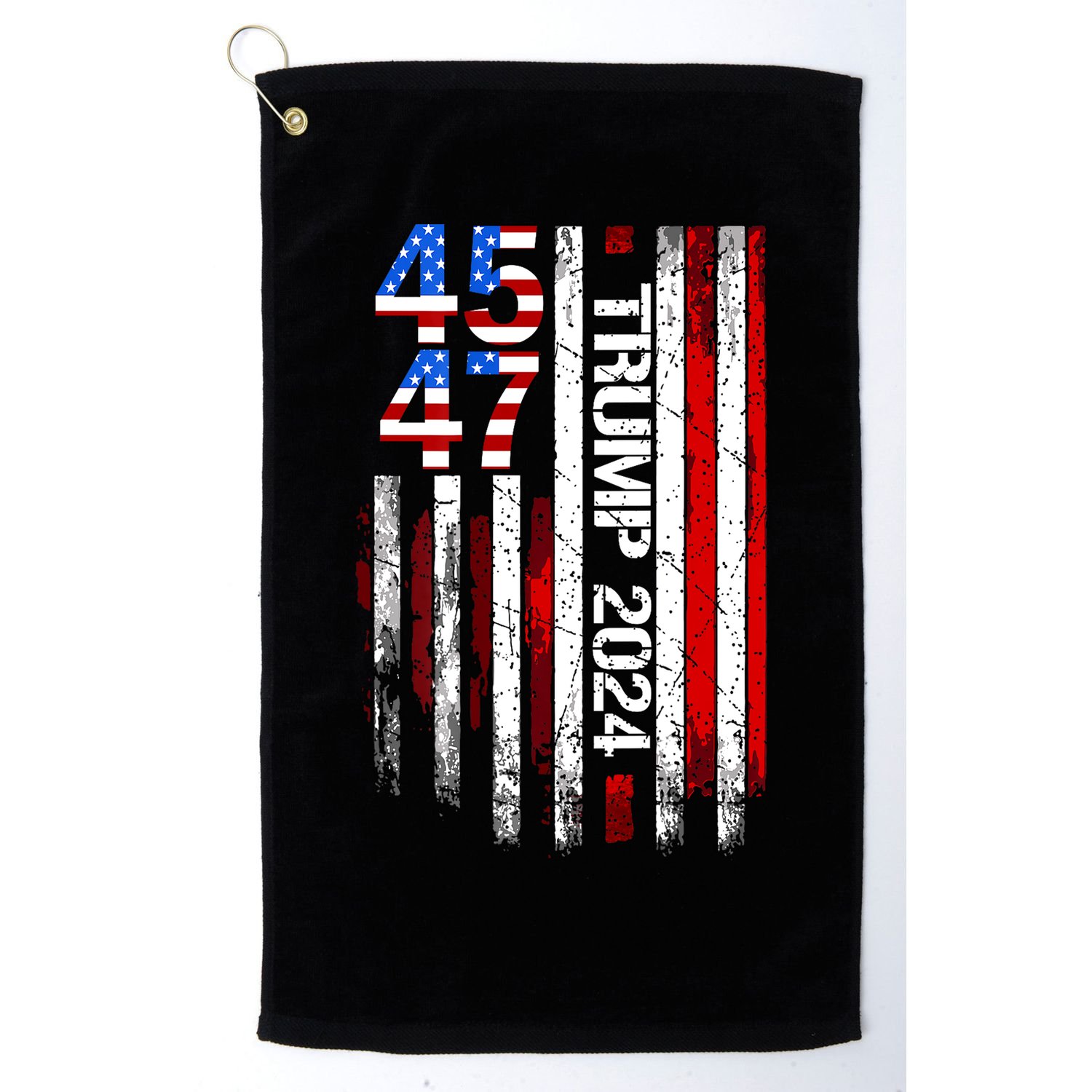 American Flag 45 47 Funny Trump 2024 Gift Golf Towel