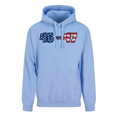 American Flag 45 & 47 Trump 2024 Republican Supporter Unisex Surf Hoodie