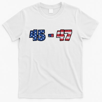 American Flag 45 & 47 Trump 2024 Republican Supporter T-Shirt