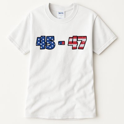 American Flag 45 & 47 Trump 2024 Republican Supporter Tall T-Shirt