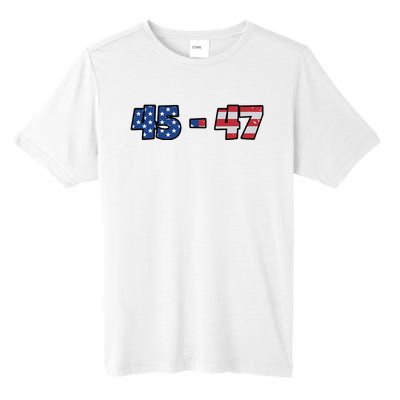 American Flag 45 & 47 Trump 2024 Republican Supporter Tall Fusion ChromaSoft Performance T-Shirt