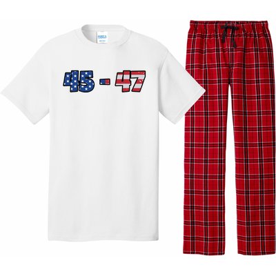 American Flag 45 & 47 Trump 2024 Republican Supporter Pajama Set