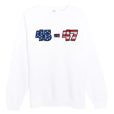 American Flag 45 & 47 Trump 2024 Republican Supporter Premium Crewneck Sweatshirt