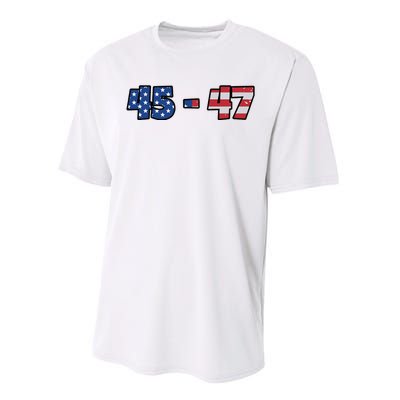 American Flag 45 & 47 Trump 2024 Republican Supporter Performance Sprint T-Shirt