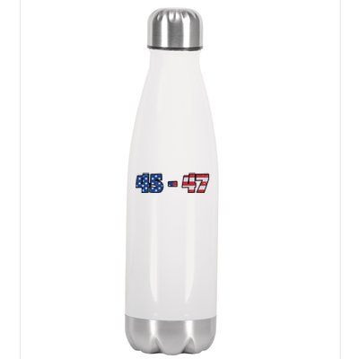 American Flag 45 & 47 Trump 2024 Republican Supporter Stainless Steel Insulated Water Bottle