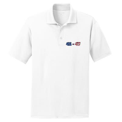 American Flag 45 & 47 Trump 2024 Republican Supporter PosiCharge RacerMesh Polo