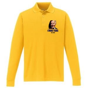 America First 4 More Years Biden Harris Hald Half Face Performance Long Sleeve Polo