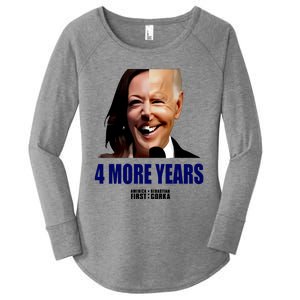 America First 4 More Years Biden Harris Hald Half Face Women's Perfect Tri Tunic Long Sleeve Shirt