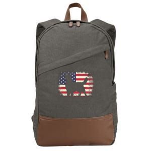 American Flag 4th of July Golden Retriever Dad Mom Dog Lover Cotton Canvas Backpack