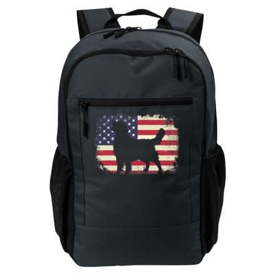 American Flag 4th Of July Golden Retriever Dad Mom Dog Lover Daily Commute Backpack