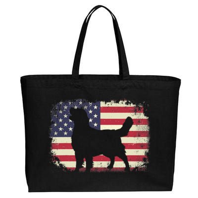 American Flag 4th Of July Golden Retriever Dad Mom Dog Lover Cotton Canvas Jumbo Tote