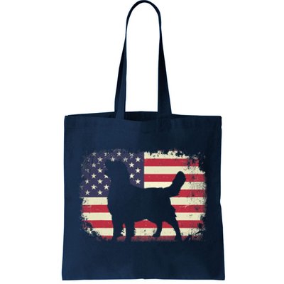 American Flag 4th Of July Golden Retriever Dad Mom Dog Lover Tote Bag