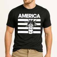 America Firework 4th Of July Flag Cooling Performance Crew T-Shirt