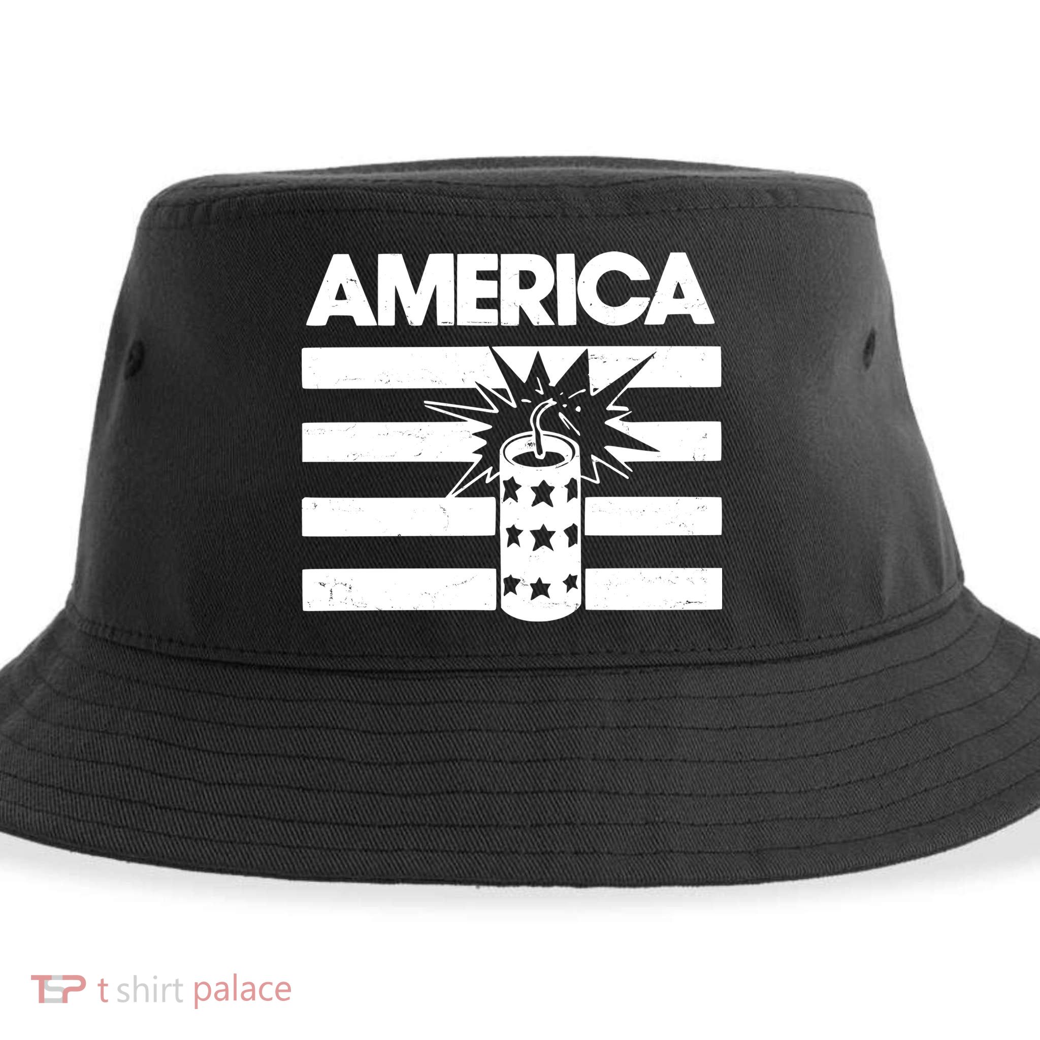 America Firework 4th Of July Flag Sustainable Bucket Hat
