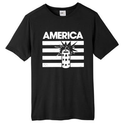 America Firework 4th Of July Flag Tall Fusion ChromaSoft Performance T-Shirt