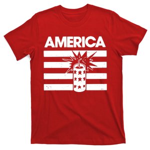 America Firework 4th Of July Flag T-Shirt