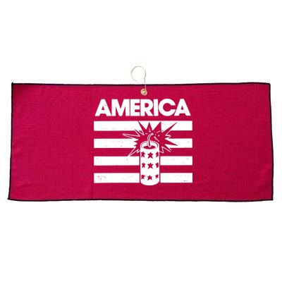 America Firework 4th Of July Flag Large Microfiber Waffle Golf Towel