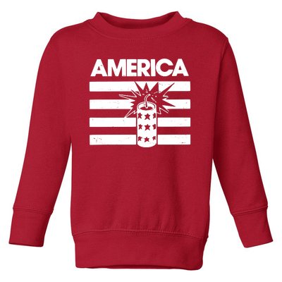 America Firework 4th Of July Flag Toddler Sweatshirt