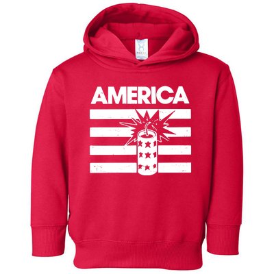 America Firework 4th Of July Flag Toddler Hoodie