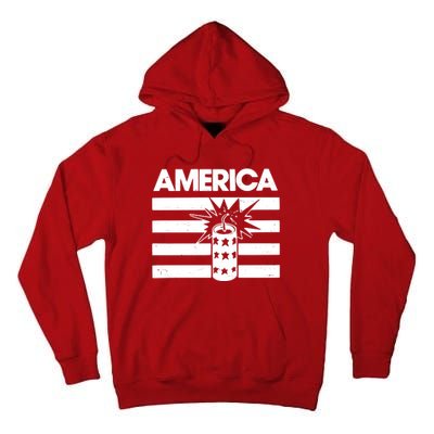 America Firework 4th Of July Flag Tall Hoodie