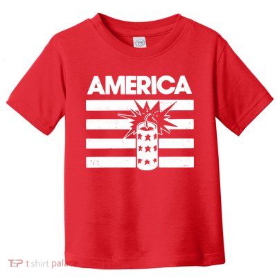 America Firework 4th Of July Flag Toddler T-Shirt