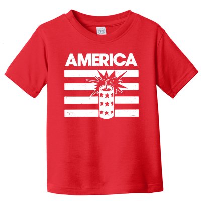 America Firework 4th Of July Flag Toddler T-Shirt