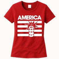 America Firework 4th Of July Flag Womens T-Shirt
