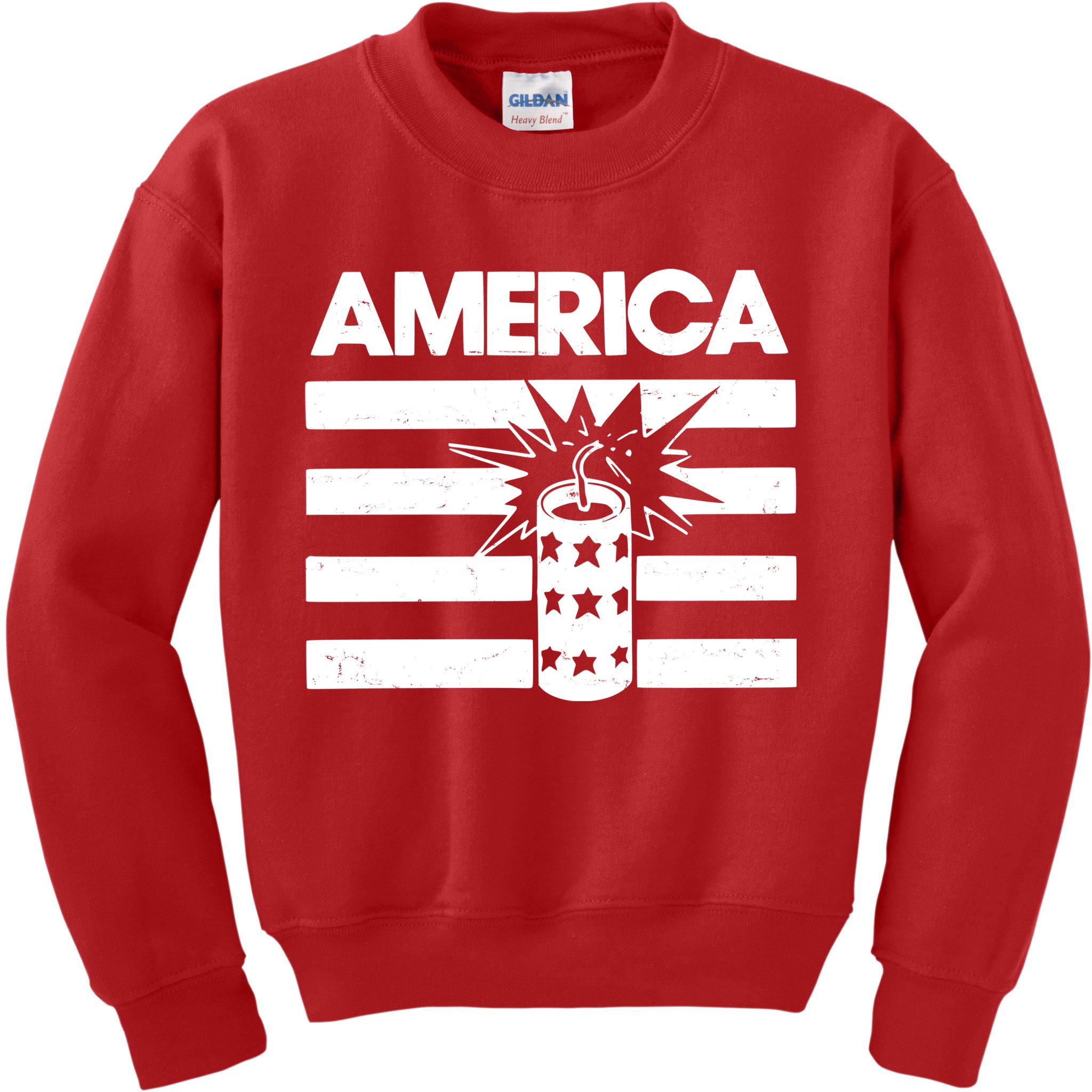 America Firework 4th Of July Flag Kids Sweatshirt