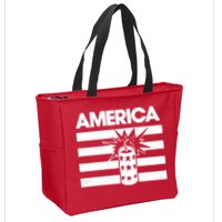America Firework 4th Of July Flag Zip Tote Bag