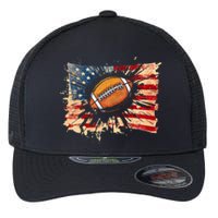 American football 4th Of July USA American Flag Flexfit Unipanel Trucker Cap