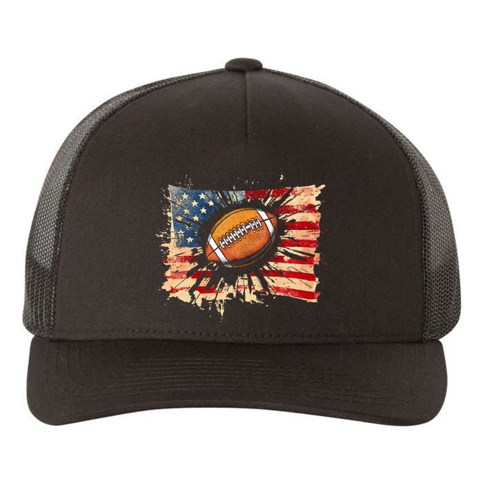 American football 4th Of July USA American Flag Yupoong Adult 5-Panel Trucker Hat