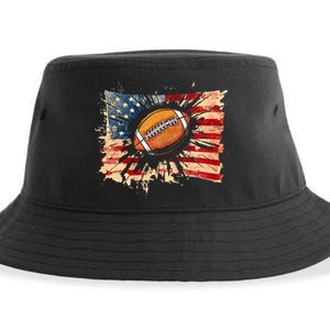 American football 4th Of July USA American Flag Sustainable Bucket Hat