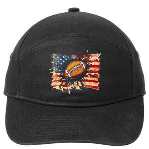 American football 4th Of July USA American Flag 7-Panel Snapback Hat