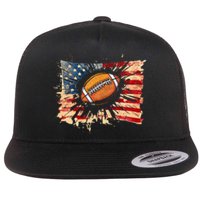 American football 4th Of July USA American Flag Flat Bill Trucker Hat