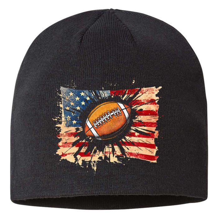 American football 4th Of July USA American Flag Sustainable Beanie