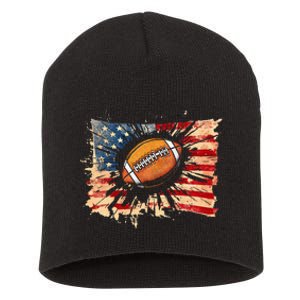 American football 4th Of July USA American Flag Short Acrylic Beanie