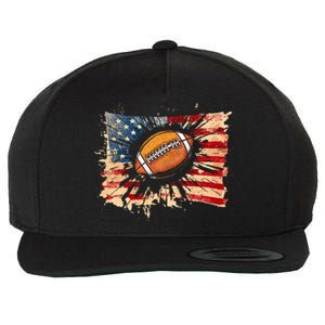 American football 4th Of July USA American Flag Wool Snapback Cap