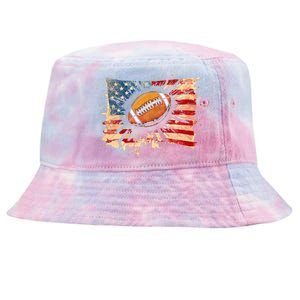 American football 4th Of July USA American Flag Tie-Dyed Bucket Hat