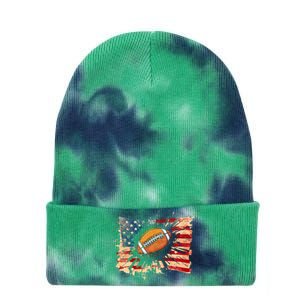 American football 4th Of July USA American Flag Tie Dye 12in Knit Beanie