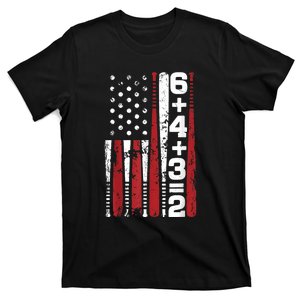 American Flag 6+4+3=2 Baseball Pitcher Funny Boy Gift T-Shirt