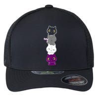 Asexuality Flag Animal Cat Ace Pride Demisexual Gift Asexual Flexfit Unipanel Trucker Cap