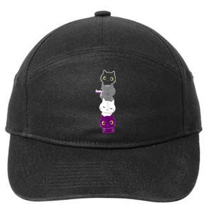 Asexuality Flag Animal Cat Ace Pride Demisexual Gift Asexual 7-Panel Snapback Hat